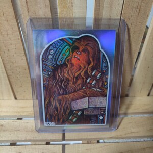 Chewbacca ROTJ 40. rocznica 2023 Topps Chrome Star Wars Witraż Podzestaw Karta kolekcjonerska
