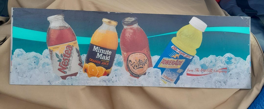 Vintage Coca-cola Powerade Nestea Frutopia Retail Store Refrigerator ...