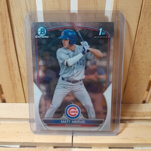 Matt Mervis 2023 Topps Bowman Chrome Parallel 1e Bowman-honkbalkaart Chicago Cubs-sterspeler