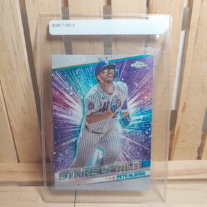 Pete Alonso 2024 Topps Series 1 Stars of MLB Sub Set Chrome Parallel Baseball Card New York Mets Star Player