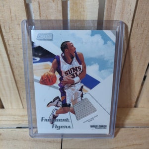 Shawn Marion Patch 2002-03 NBA Topps Stadium Club Jogo Usado Frequent Flyers SP 295/700 Cartão de basquete Phoenix Suns