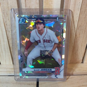 Blaze Jordan 1st Bowman 2021 Topps Bowman Chrome Atomic Refractor Parallel Base set Baseball Card Boston Red Sox Star Player