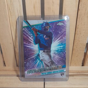 Pete Crow-Armstrong RC 2024 Topps Série 1 Estrelas da MLB Sub Set Chrome Parallel Baseball Card Chicago Cubs