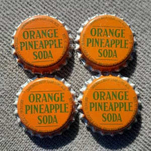 Orange Pineapple Soda Vintage Cork Lined Bottle Cap NOS unused Lot of 4