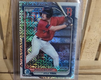 Kyle Teel 2024 Topps Bowman Basis Set 1st Bowman Chrom Mojo Refraktor Baseball Karte Boston Red Sox Starspieler