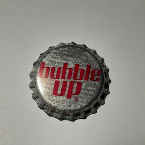 Tampa de garrafa Bubble Up Lemon Lime Vintage com revestimento de cortiça, rara e nunca usada