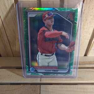 Tommy Troy 2024 Topps Bowman Base Set Green Rare Retail Exclusive Chrome Parallel Baseball Card Arizona Diamondbacks Star Player
