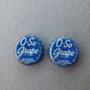 Rare Oh So Grape Soda Vintage Cork Lined Bottle Cap used Lot of 2