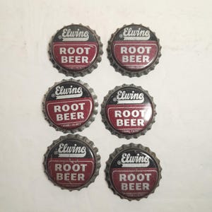 Elwino Root Beer Soda Vintage Cork Lined Bottle Cap NOS Unused Lot of 6