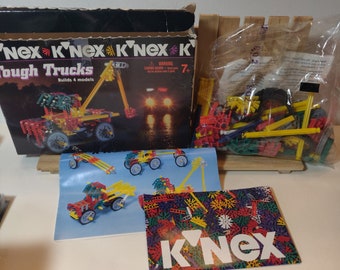 K'nex Tough Trucks Building Kit 4 models in one 1995 VG Sealed Contents opened Box