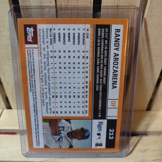 Randy Arozarena RC 2020 Topps Archives number 213 Base set Baseball Card Tampa Bay Star Player Randy Arozarena RC 2020 Topps Archives number 213 Base set Baseball Card Tampa Bay Star Player