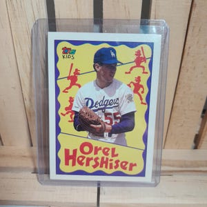 Carta da baseball Topps Kids Base Set di Orel Hershiser del 1992, giocatore stella dei Los Angeles Dodgers