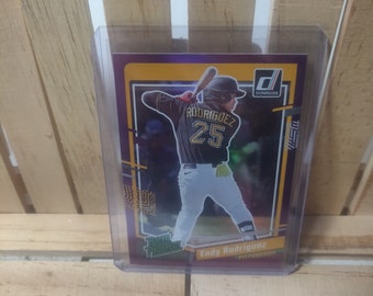 Endy Rodriguez Rated Prospect 2023 Donruss Purple Foil Parallel Base Set Baseball Card Pittsburgh Pirates Star Player