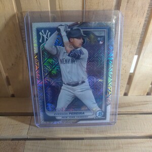 Everson Pereira RC 2024 Topps Bowman Base Set Chrome Mojo Refrator Carte de baseball New York Yankees Star Player