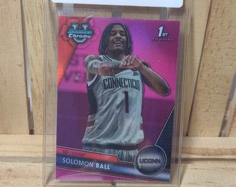 Solomon Ball 2023 Topps Bowman U Chrome 1st Bowman Base Set Pink Parallel NCAA Basketball UConn Connecticut