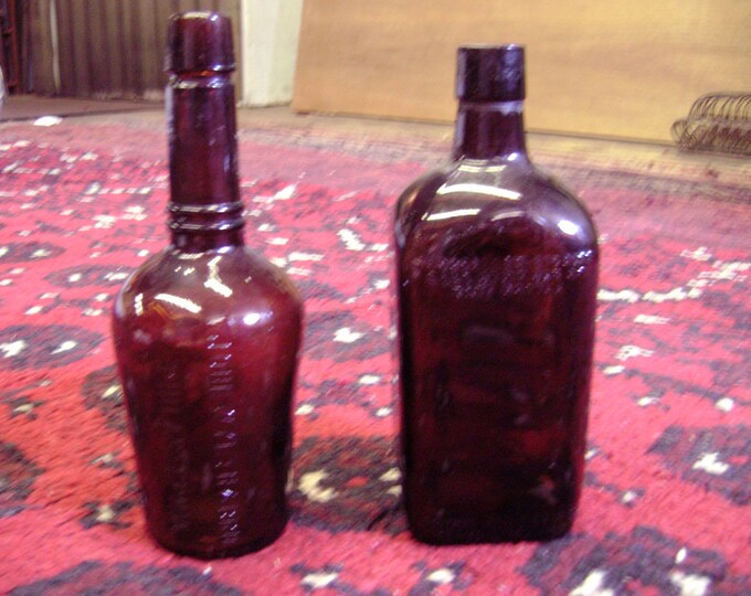 2 Antique Brown Bottles John Wyeth Philadelphia and Arthur Etsy