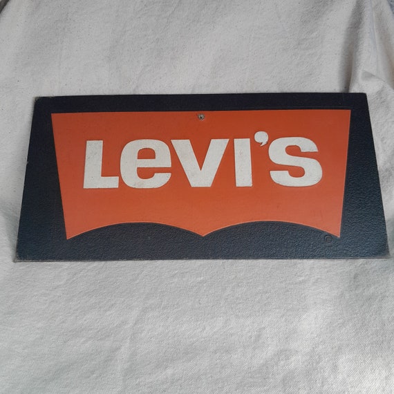 Vintage Levi's Store Display Sign Plaque Style Late 1970s to Vintage Levi's Store Display Sign Plaque Style Late 1970s to