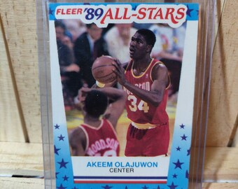 Akeem Olajuwon 1989-90 Fleer All Stars Sticker Base Set Basketball Houston Rockets