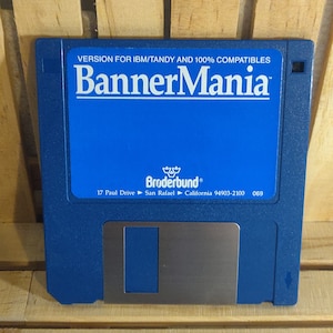 Broderbund Banner Mania IBM Tandy Vintage Computer Software PC Disk Only