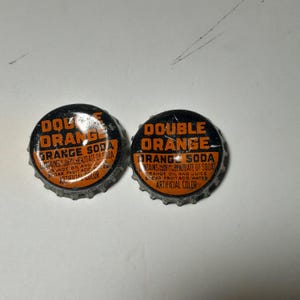 Double Orange Soda Vintage Cork Lined Bottle Cap used Lot of 2 Rare