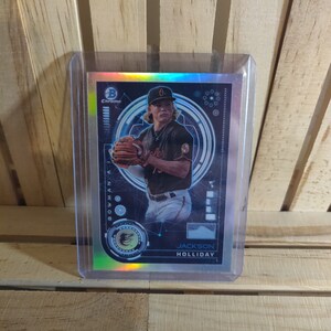 Jackson Holliday 2024 Topps Bowman AI Chrome Sub Set Baseball Card Baltimore Orioles Star Player