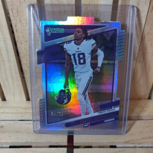 Justin Jefferson 2021 Panini Donruss Silver Press Proof Die Cut Parallel SSP 34/75 Image Variation Football Card Base Set Minnesota Vikings