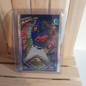 James Wood 2024 Topps Bowman Power Up Sub Set Mojo Refractor Parallel Baseball Card Washington Nationals Star Player