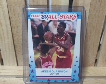 Akeem Olajuwon 1989-90 Fleer All Stars Sticker Base Set Baloncesto Houston Rockets
