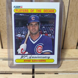 Ryne Sandberg 1990 Fleer Spelers van het decennium Set Card Chicago Cubs