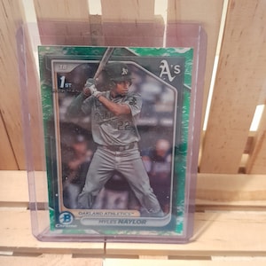Myles Naylor 2024 Topps Bowman 1st Bowman Base Set Verde Cromata Parallela Baseball Card Oakland Athletics Star Player