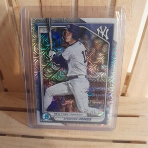 Spencer Jones Carte de baseball Bowman Topps 2024 Lunette Mojo chromée Joueur étoile Paralell des Yankees de New York