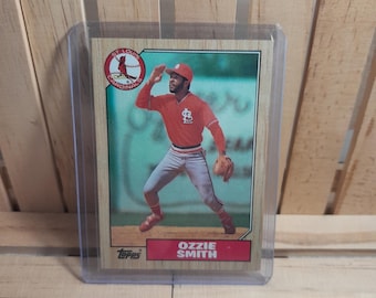 Tarjeta de béisbol Topps Base Set de Ozzie Smith de 1987, jugador estrella de los St Louis Cardinals