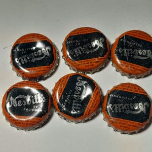 Nesbitt&#39;s of California Orange Soda Vintage Cork Lined Bottle Cap used Lot of 6 Rare