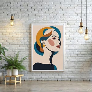 Boho Woman Silhouette Print: Abstract Feminine Art (Digital Download)