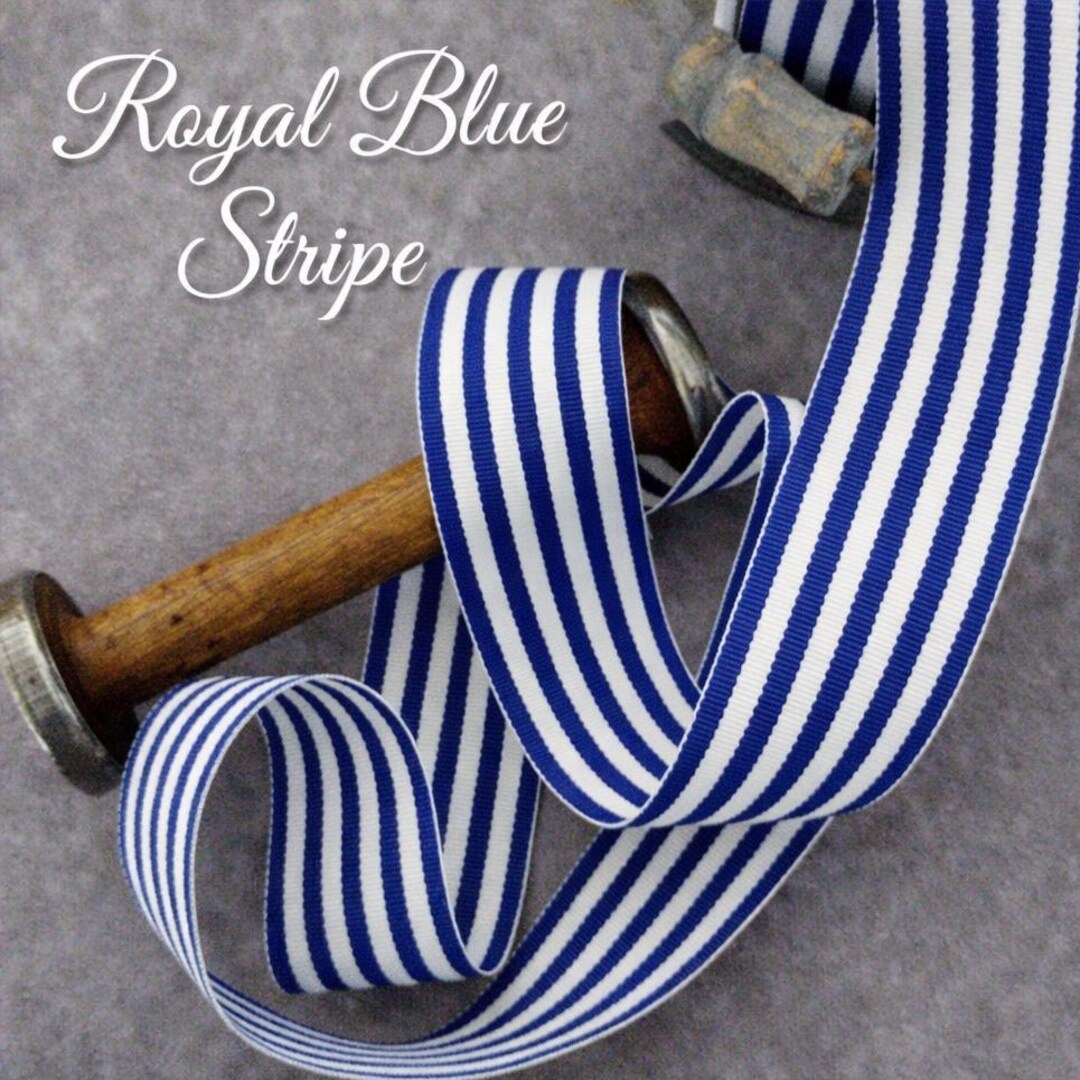 Ribbon, Grosgrain Striped Decorative Ribbon,royal Blue , 1-1/2 in BY ...