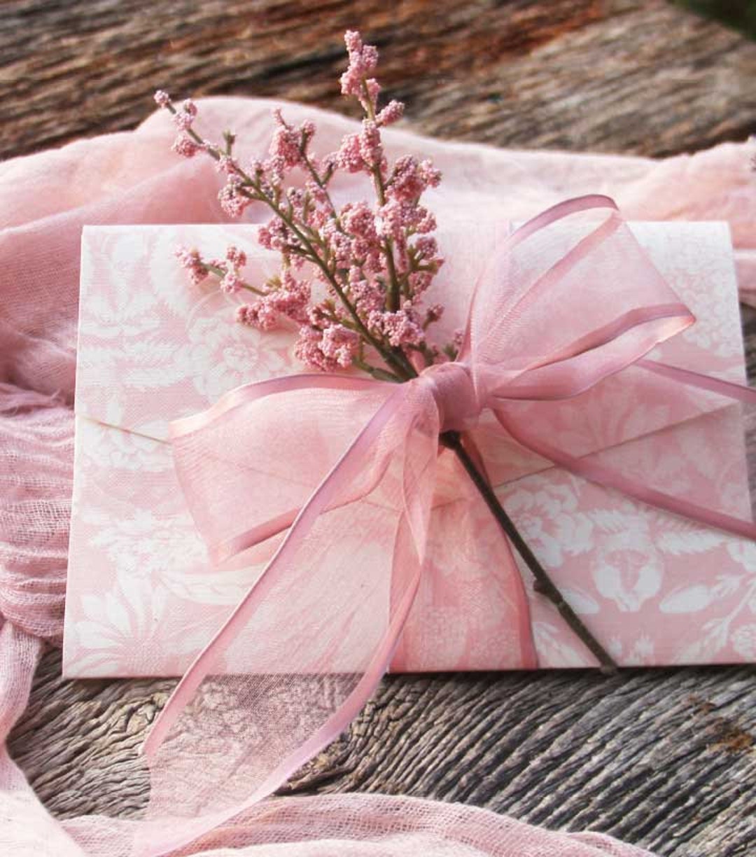 3 Roll 1/1-1/2 / 2 Inch Blush Pink Ribbon Organza Ribbon or Gift Wrapping 3  S
