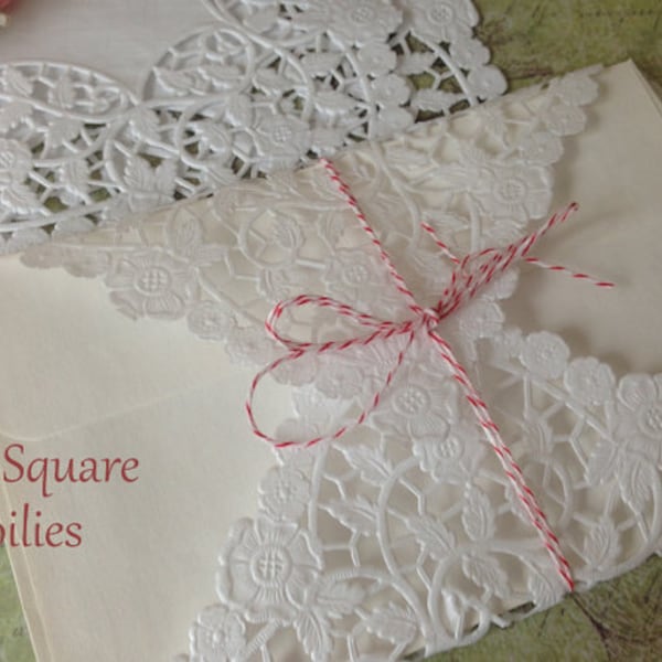 Paper doilies. French lace  White  Wedding Favors. 20  Eight inch doilies. Bridal shower. Party favors.