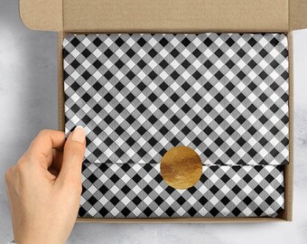 10 ct  Black Gingham Tissue Paper Gift Tissue Paper 20" x 30"