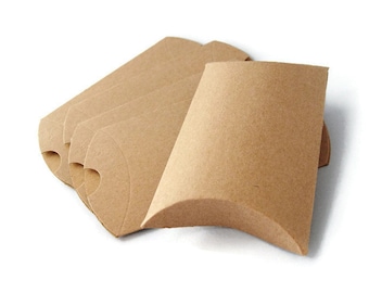 20 Medium Kraft Pillow Boxes,   Favors, Treat Box, , Packaging & Gift Wrap . 4.5 x 4.5 x 1.5