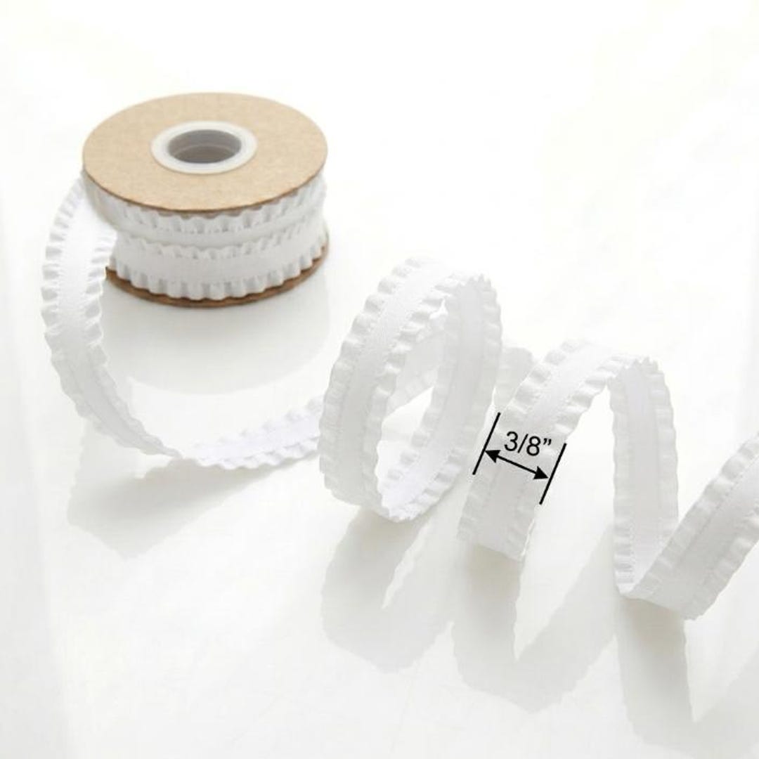 White Ruffle Ribbon Wide Ribbon, White Double Ruffle Ribbon, 3/8 -inch by the Yard Hair Bows ...