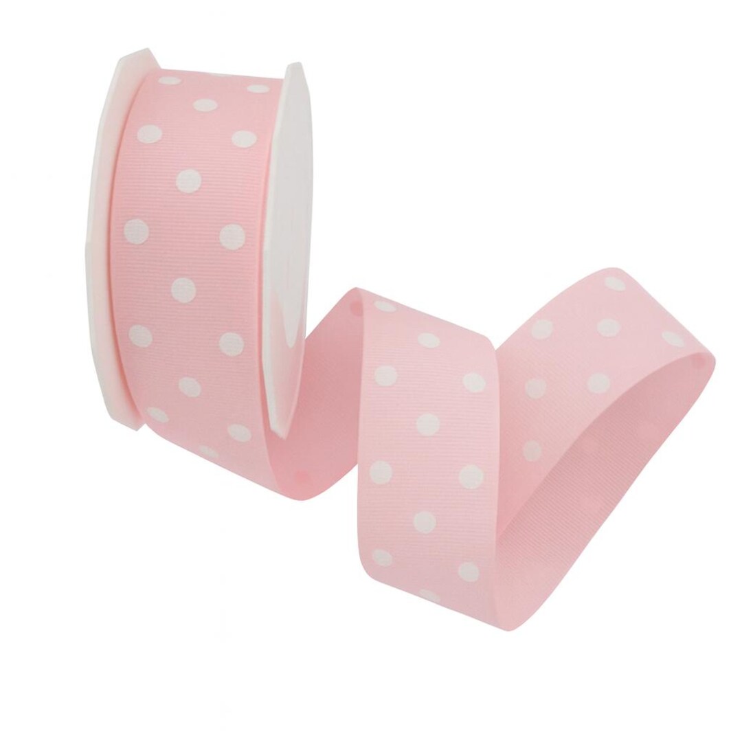 Grosgrain Dot Ribbon, 1-1/2-inch by 5 - Yard , Pink With White Dots - Etsy