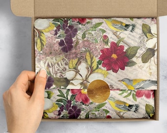 Tissue Paper, Flower 10 Sheets .  Holidays  Craft Supplies ,   Made In the USA