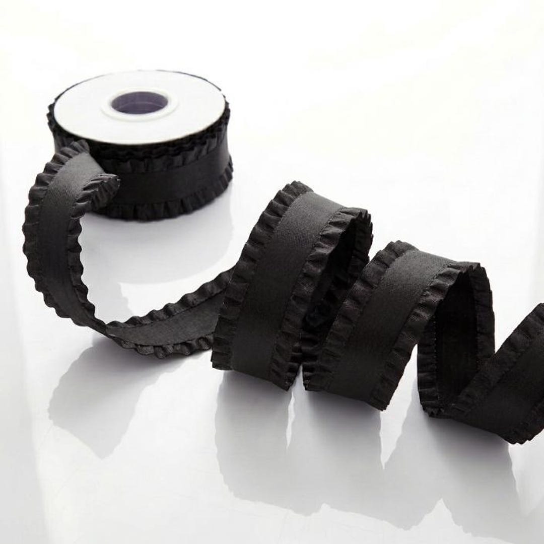 Ribbon, Black Double Ruffle Ribbon, 1-1/2-inch by the Yard Hair Bows ...