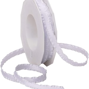 Ribbon, White Double Ruffle Ribbon, 3/8 -Inch   By The Yard Hair Bows, Gift Wrap, Wreaths, Sewing, Crafts  By The Yard