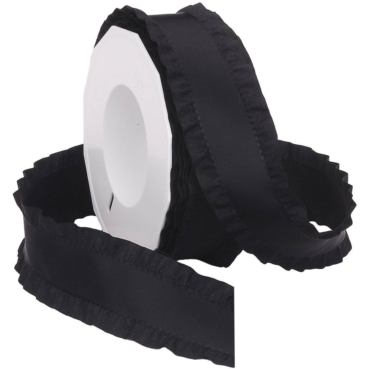 Ribbon Black Double Ruffle Ribbon 1-1/2-Inch By The Yard | Etsy