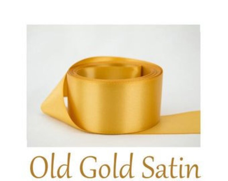 Satin Ribbon Old Gold Double Faced Satin 1-12 inch By The Yard