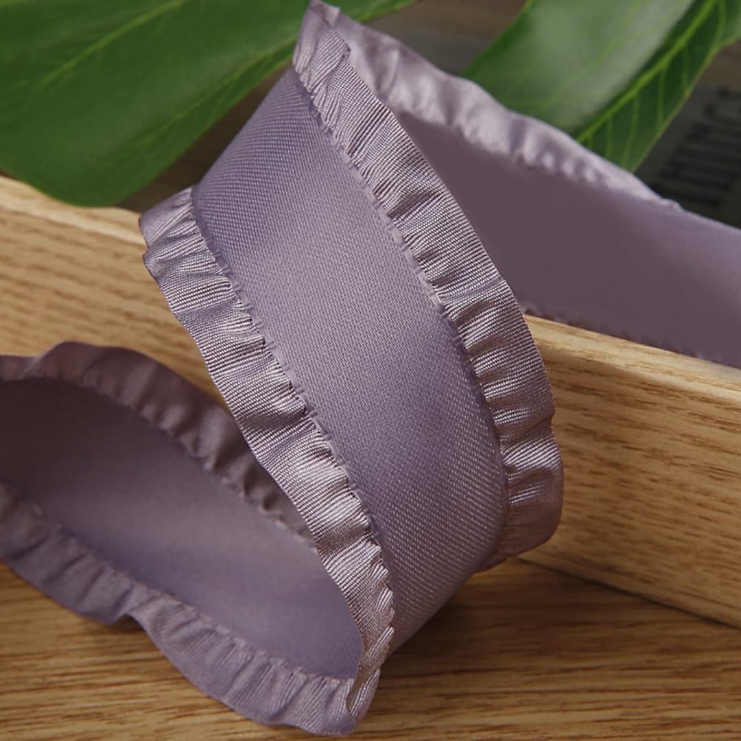 Ribbon, Purple Double Ruffle Ribbon, 1 Inch by the Yard Hair Bows, Gift ...