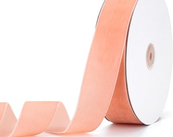 Peach 1 1/2" Swiss Velvet Ribbon  BY THE YARD