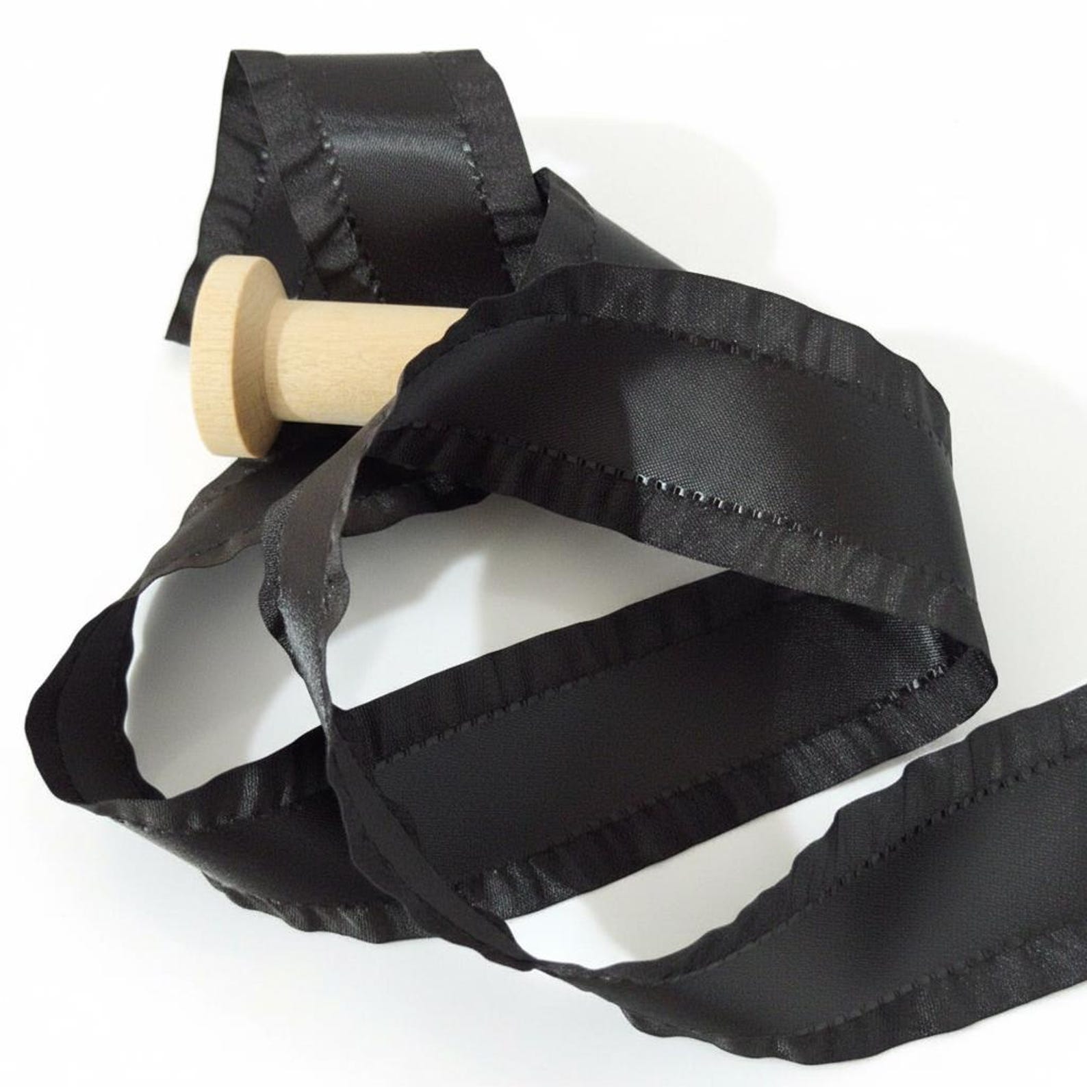 Ribbon, Black Double Ruffle Ribbon, 1-1/2-inch by the Yard Hair Bows ...