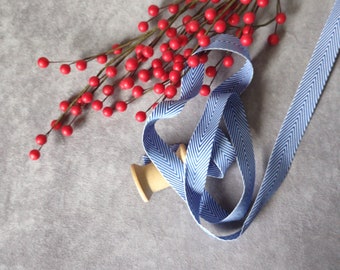 Blue Chevron Ribbon 3/4" wide By THE YARD, DYI , Weddings, Hair Bows